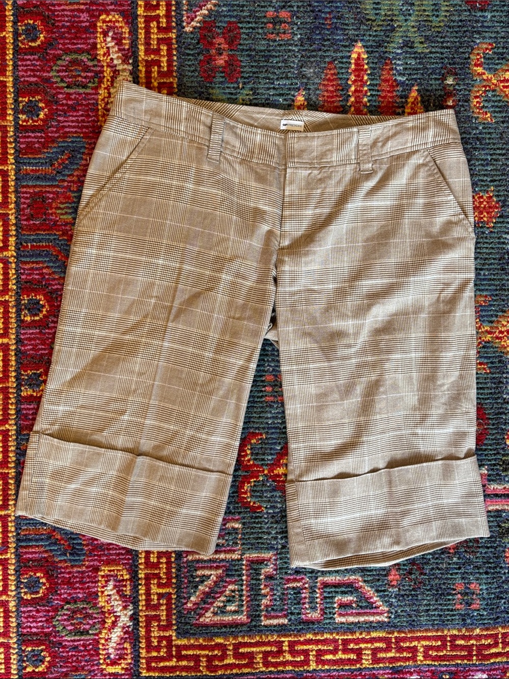 GAP Plaid Cuffed Bermuda Shorts